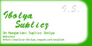 ibolya suplicz business card